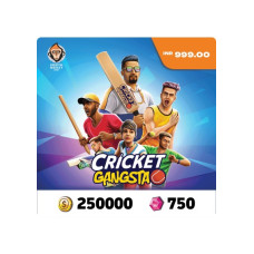 Cricket Gangsta Coin Pack 250,000 + Gem Pack 750 IND